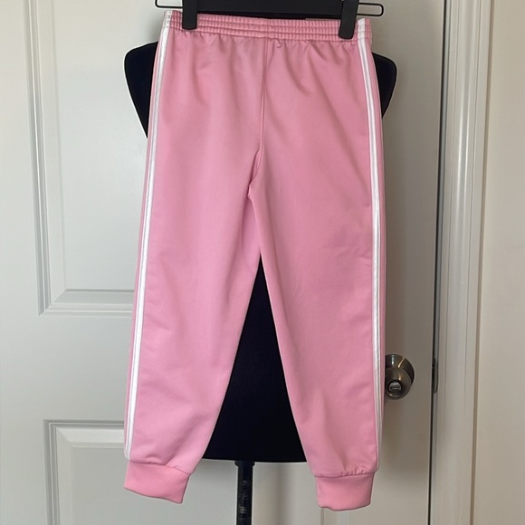 Adidas Pink w/White Stripes Jogger/Track Pants Size 6 - Picture 2 of 7
